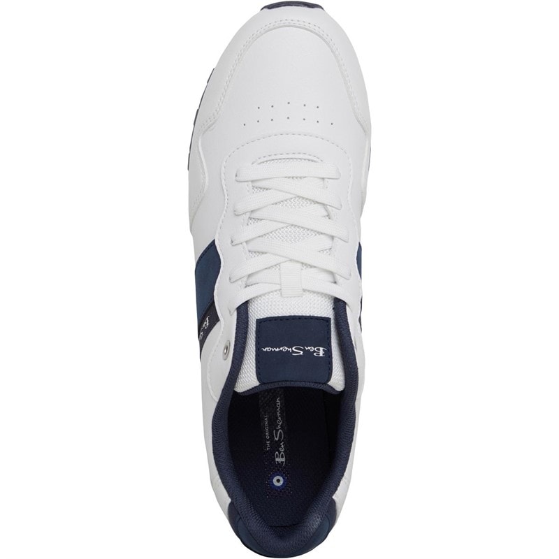 Ben Sherman Mens Owen Retro Trainers White/Navy - Image 4