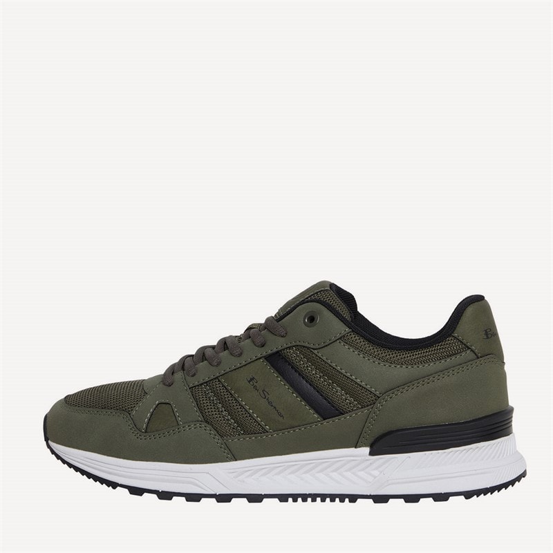 Ben Sherman Mens Fowler Trainers Khaki/Black - Image 1