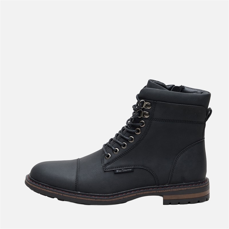 Ben Sherman Mens Bonneville Toe Cap Boots Black