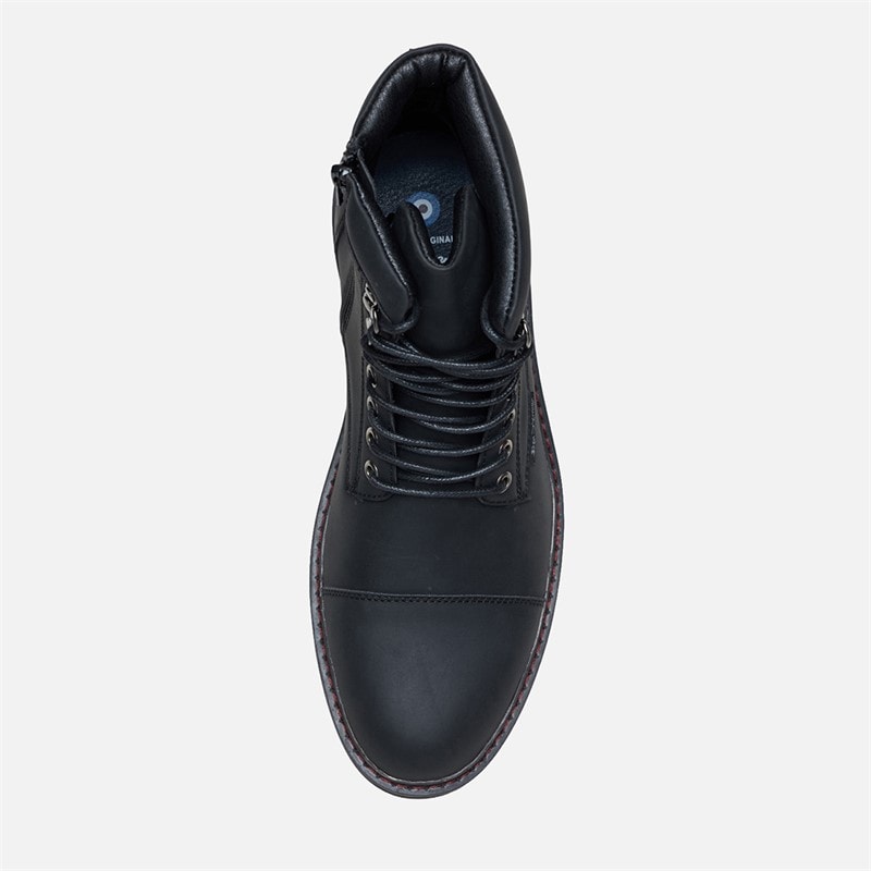 Ben Sherman Mens Bonneville Toe Cap Boots Black - Image 3