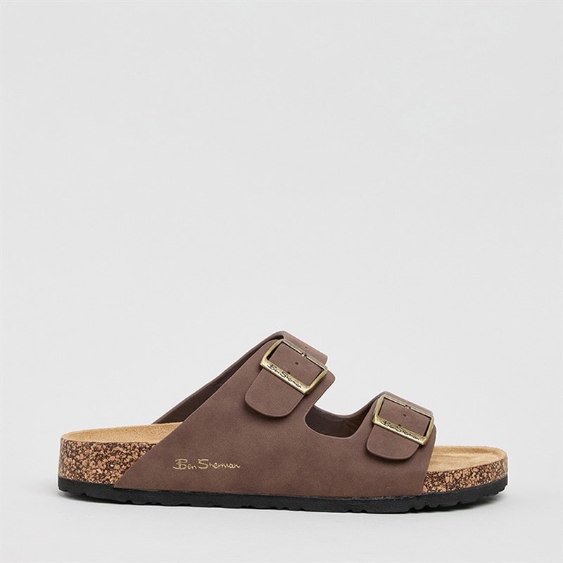 Ben Sherman Mens Tonic Double Buckle Sandals Brown - Image 1
