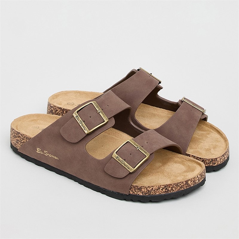 Ben Sherman Mens Tonic Double Buckle Sandals Brown - Image 2