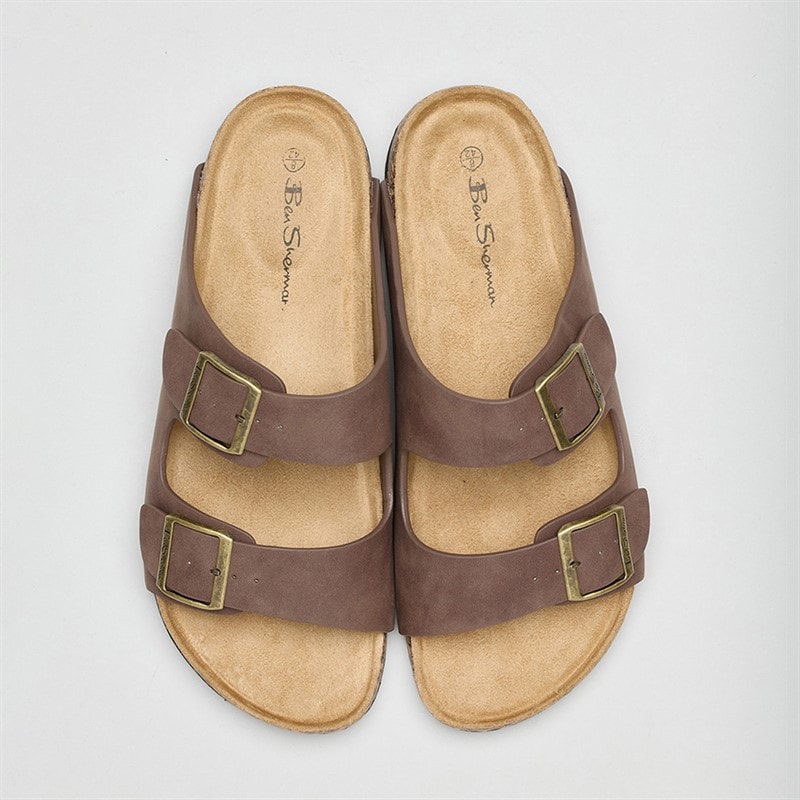Ben Sherman Mens Tonic Double Buckle Sandals Brown - Image 3