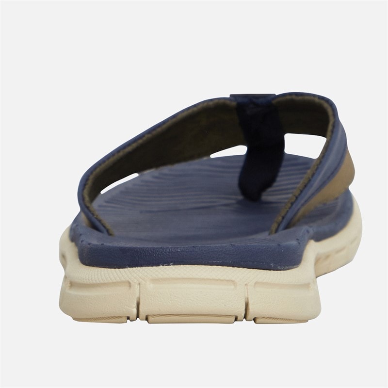 Ben Sherman Mens Surfside Flip Flops Navy/Khaki - Image 4