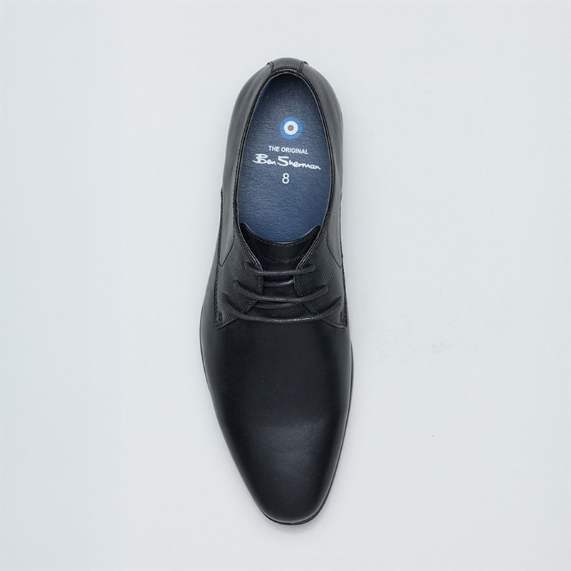 Ben Sherman Mens Derek Derby Shoes Black - Image 3
