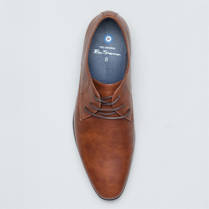 Ben Sherman Mens Derek Derby Shoes Tan - Image 3