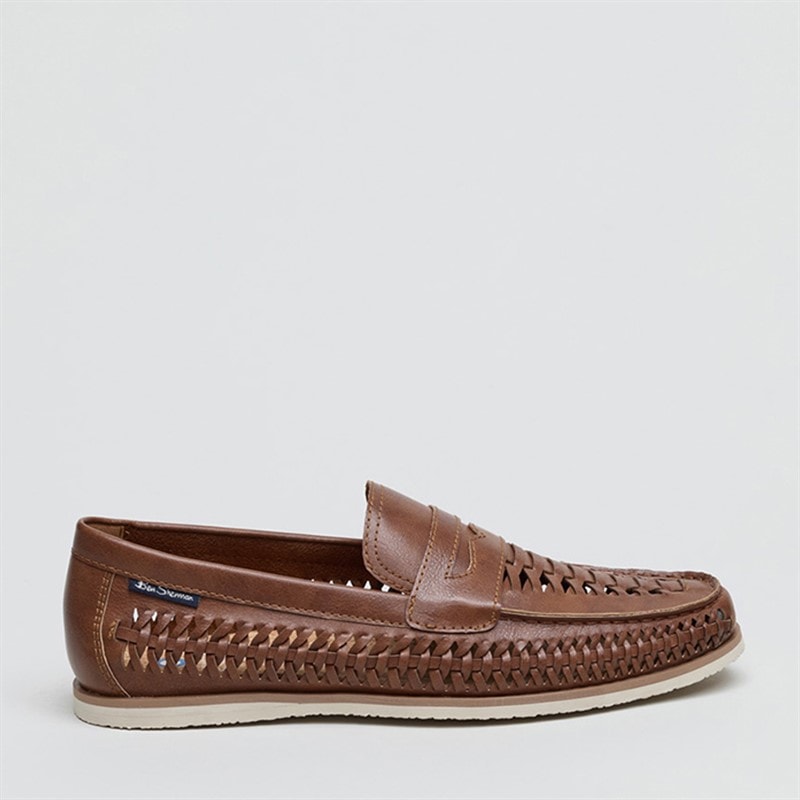 Ben Sherman Mens Miami Woven Deck Shoes Brown