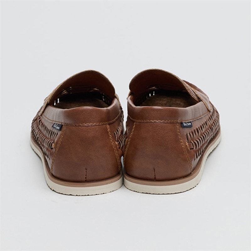 Ben Sherman Mens Miami Woven Deck Shoes Brown - Image 4