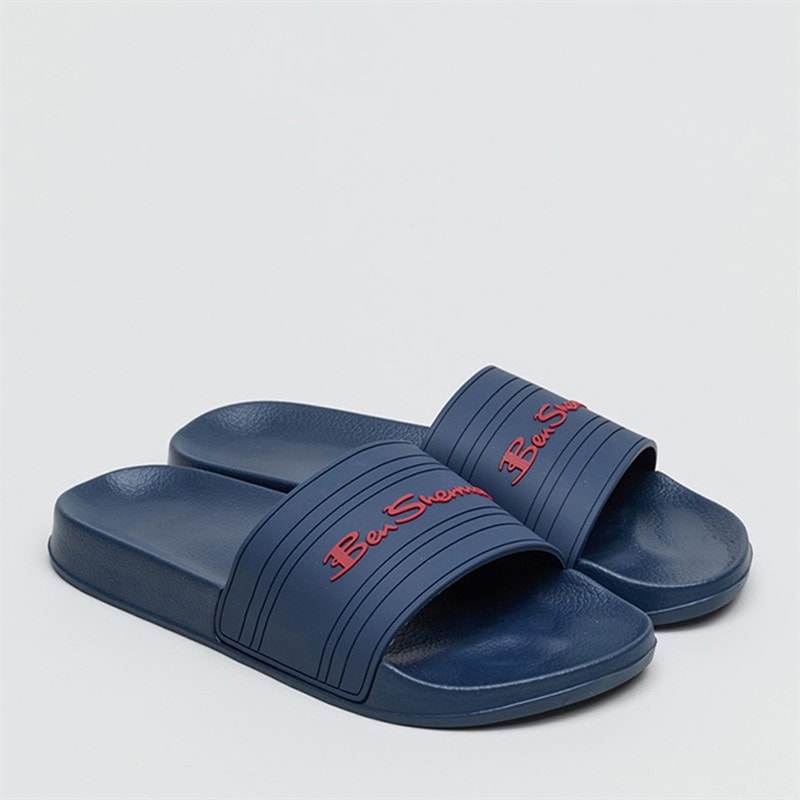 Ben Sherman Mens Southend Sliders Navy/Red - Image 1