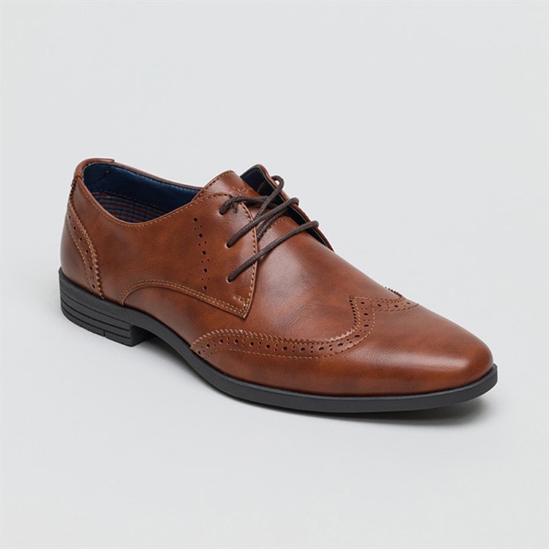 Ben Sherman Mens Clive Brogue Shoes Tan - Image 2