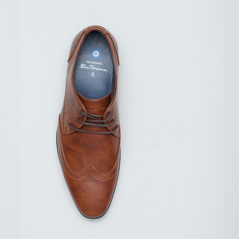 Ben Sherman Mens Clive Brogue Shoes Tan - Image 3