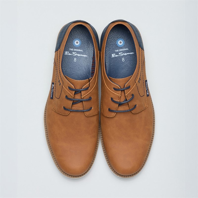 Ben Sherman Mens Havana Shoes Tan/Navy - Image 3