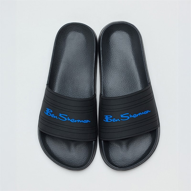 Ben Sherman Mens Southend Sliders Black/Royal - Image 3