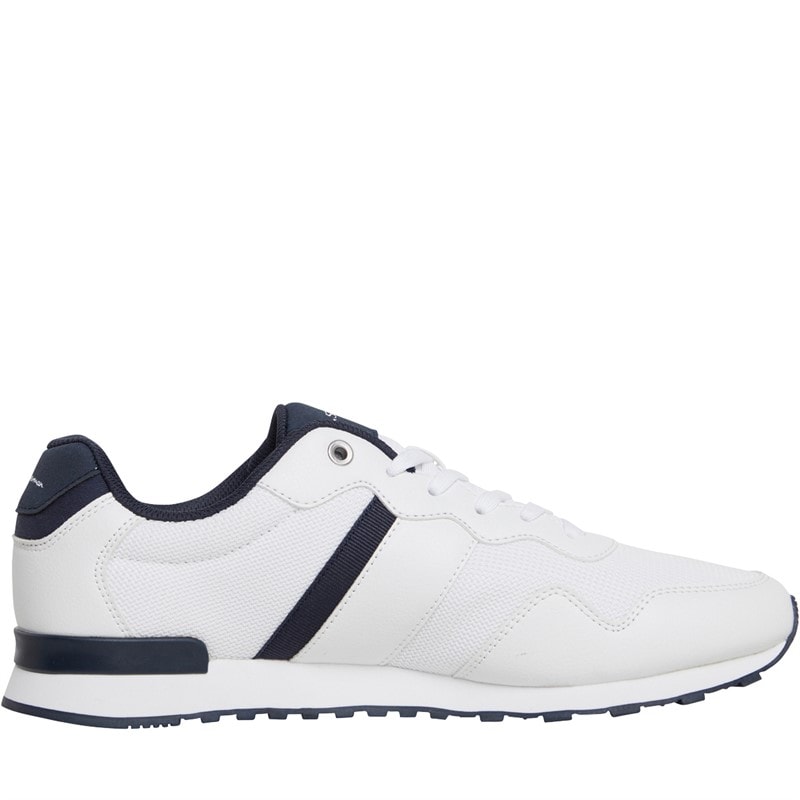 Ben Sherman Mens Owen Retro Trainers White/Navy Mesh - Image 5