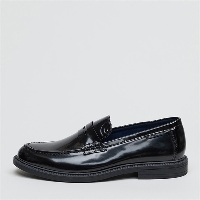 Ben Sherman Mens Chancery Loafers Black Shine - Image 1