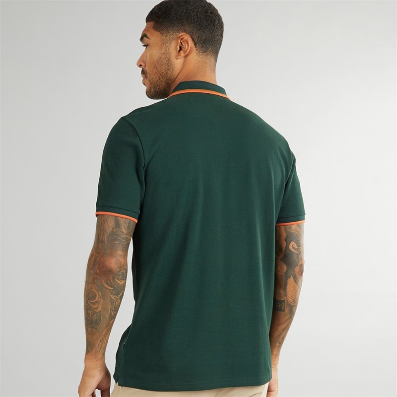 Ben Sherman Mens Twin Tipped Polo Shirt Dark Green - Image 2
