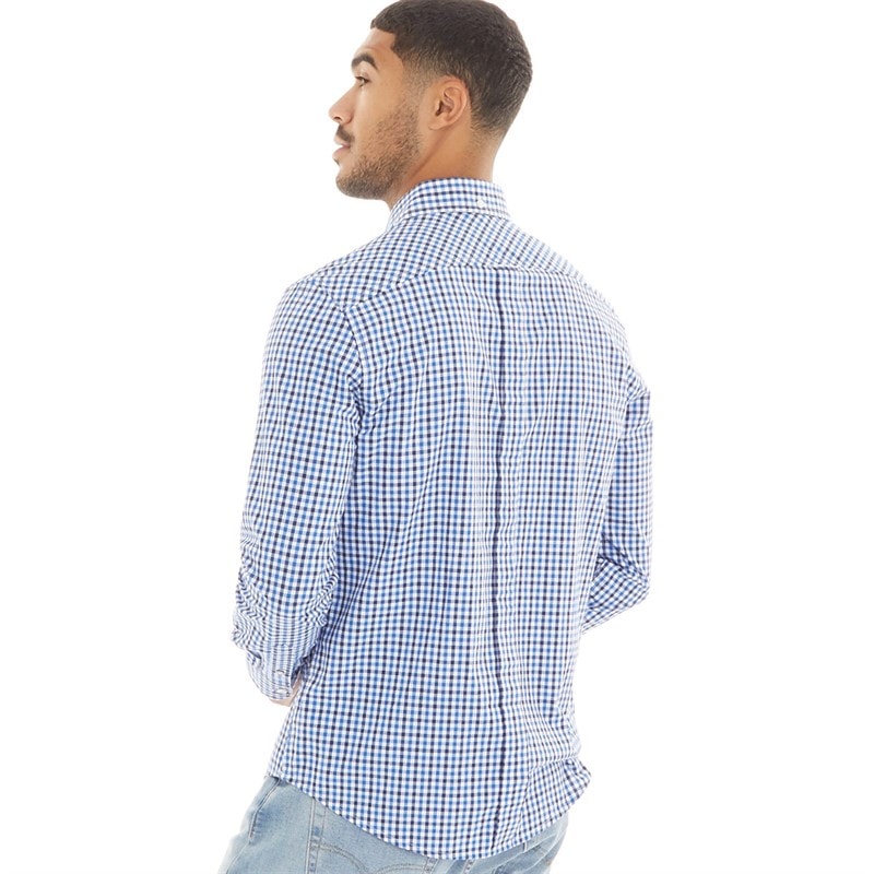 Ben Sherman Mens Long Sleeve Three Colour Gingham Shirt Blue - Image 2
