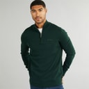Ben Sherman Mens 1/4 Zip Funnel Neck Jumper Dark Green
