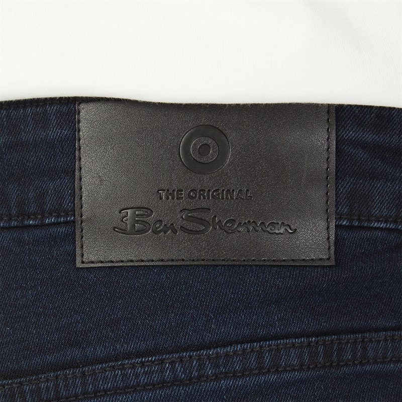 Ben Sherman Mens Slim Fit Jeans Dark Blue Stonewash - Image 3