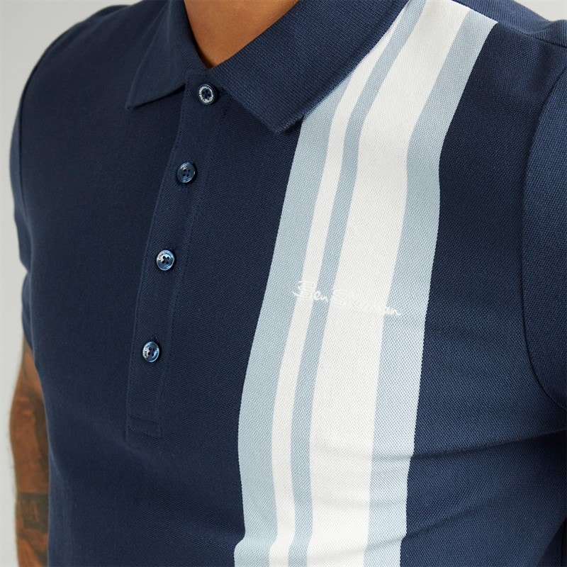 Ben Sherman Mens House Mod Polo Shirt Dark Navy - Image 3