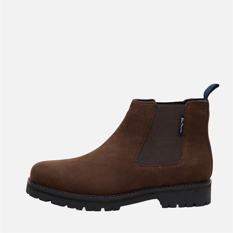 Ben Sherman Mens Chesterley Chelsea Boots Brown IMI Suede