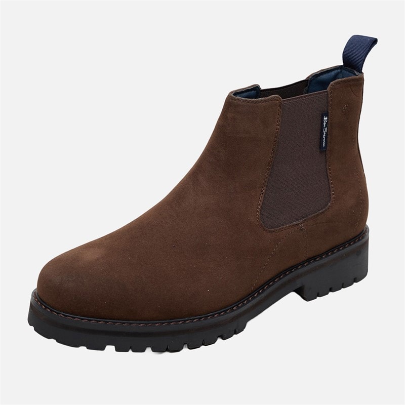 Ben Sherman Mens Chesterley Chelsea Boots Brown IMI Suede - Image 2