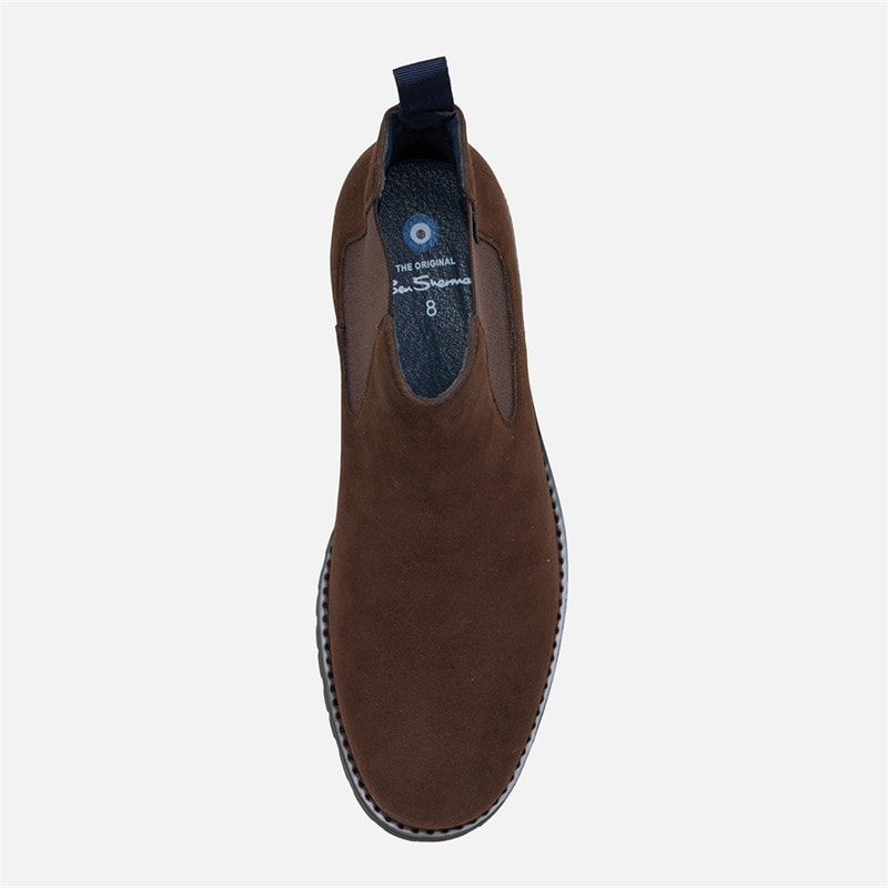Ben Sherman Mens Chesterley Chelsea Boots Brown IMI Suede - Image 3