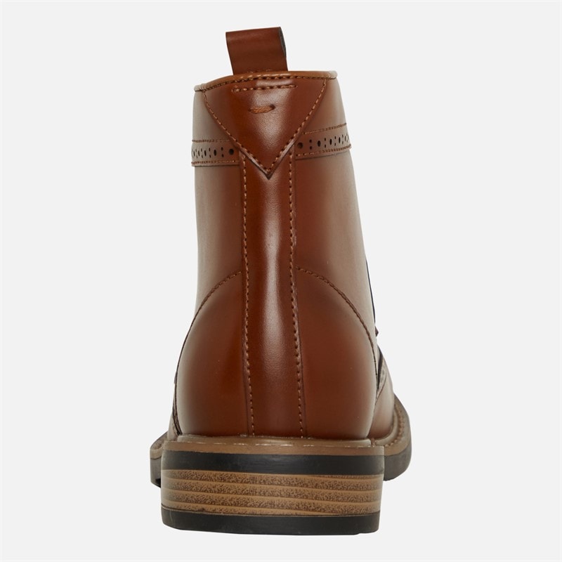 Ben Sherman Mens Templeton Brogue Boots Tan Burnish - Image 3