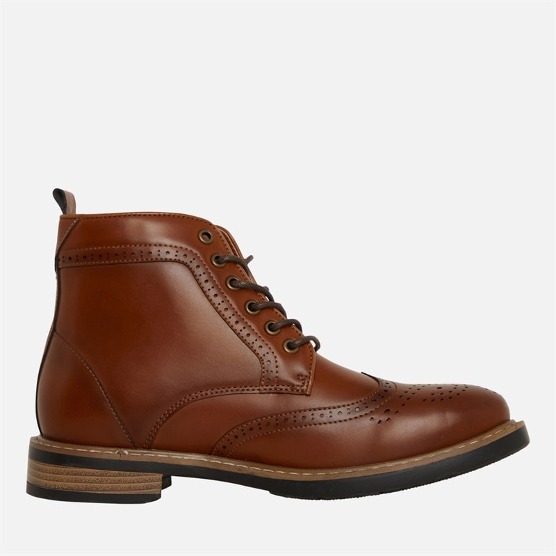 Ben Sherman Mens Templeton Brogue Boots Tan Burnish - Image 5