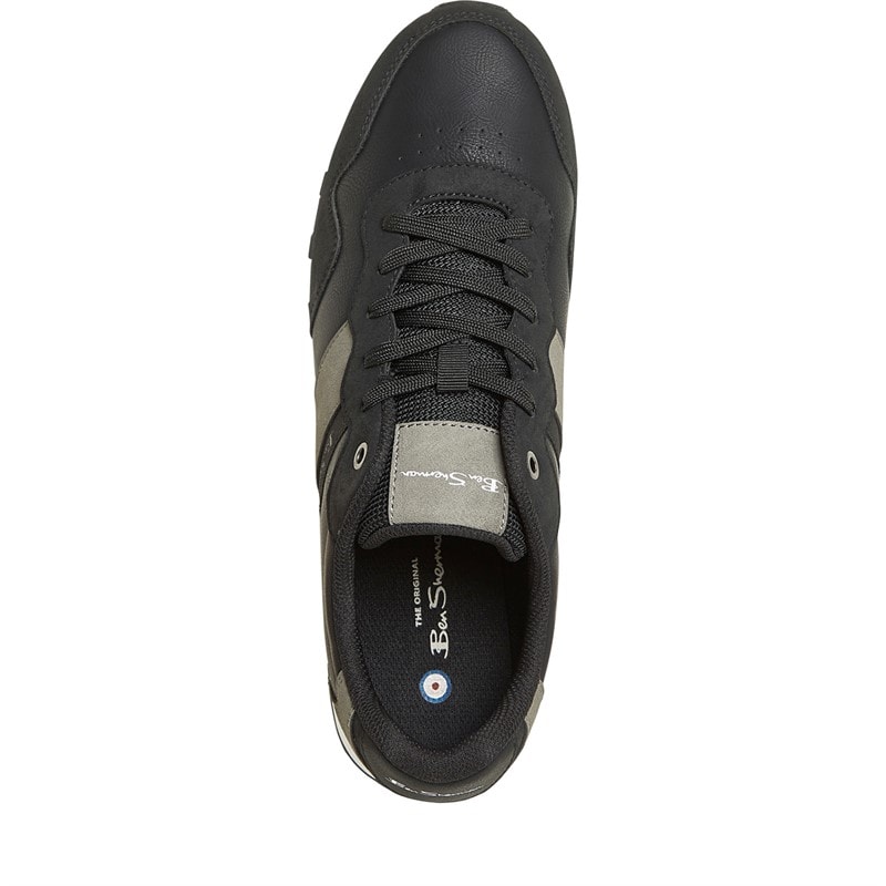 Ben Sherman Mens Owen Retro Trainers Black/Grey - Image 4