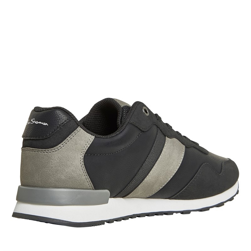 Ben Sherman Mens Owen Retro Trainers Black/Grey - Image 5