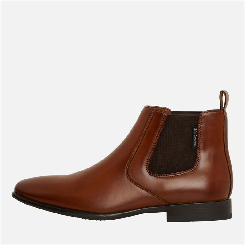 Ben Sherman Mens Durham Chelsea Boots Tan Burnish - Image 1