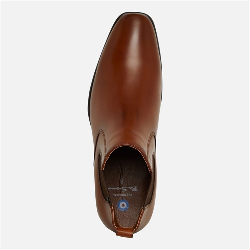 Ben Sherman Mens Durham Chelsea Boots Tan Burnish - Image 4