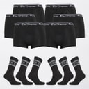Ben Sherman Mens Six Pack Boxers And Six Pack Socks Gift Set Black