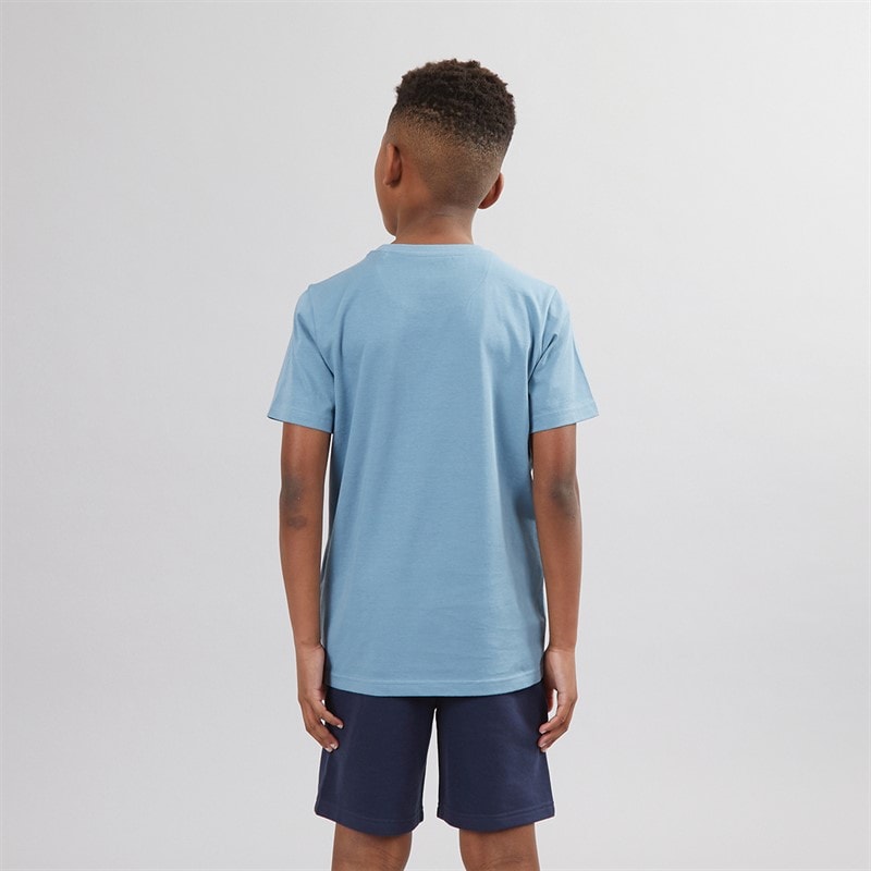 Ben Sherman Boys Target T-Shirt And Shorts Set Provincial Blue - Image 2