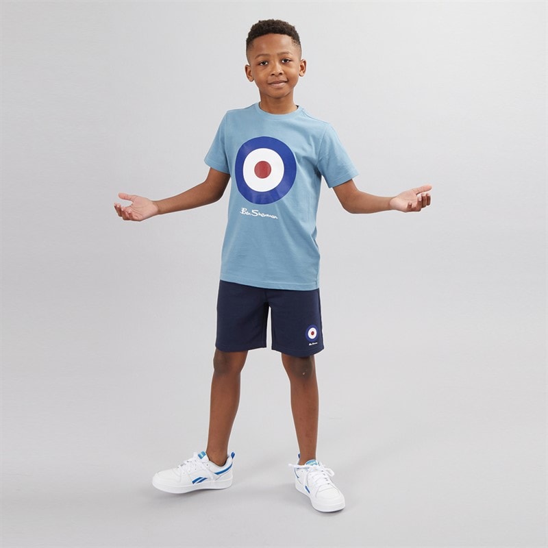 Ben Sherman Boys Target T-Shirt And Shorts Set Provincial Blue - Image 3