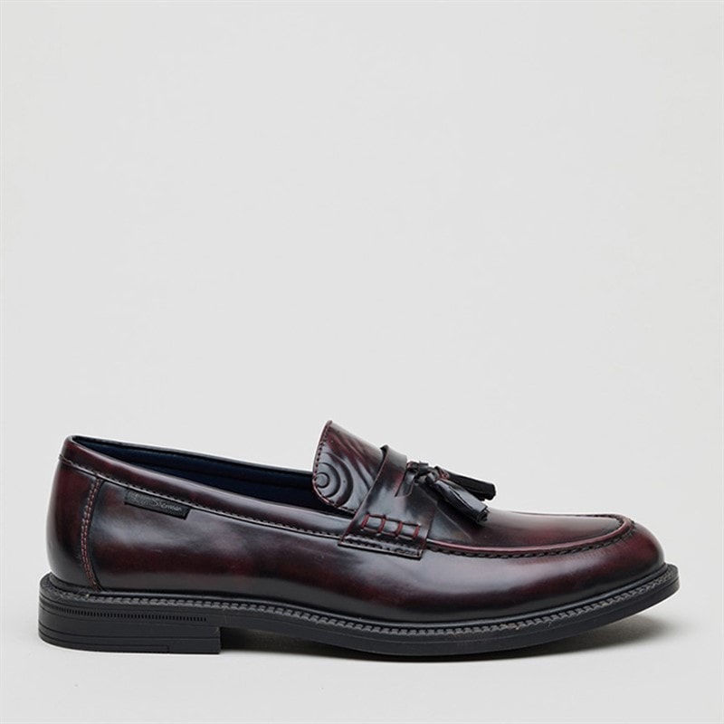 Ben Sherman Mens Chancery Tassle Loafers Burgundy - Image 1