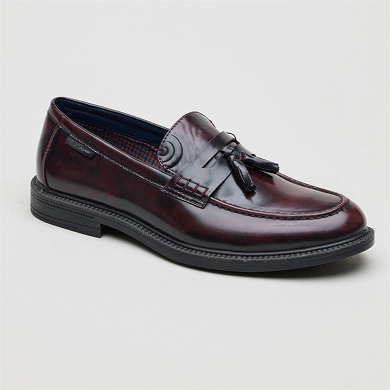 Ben Sherman Mens Chancery Tassle Loafers Burgundy - Image 2