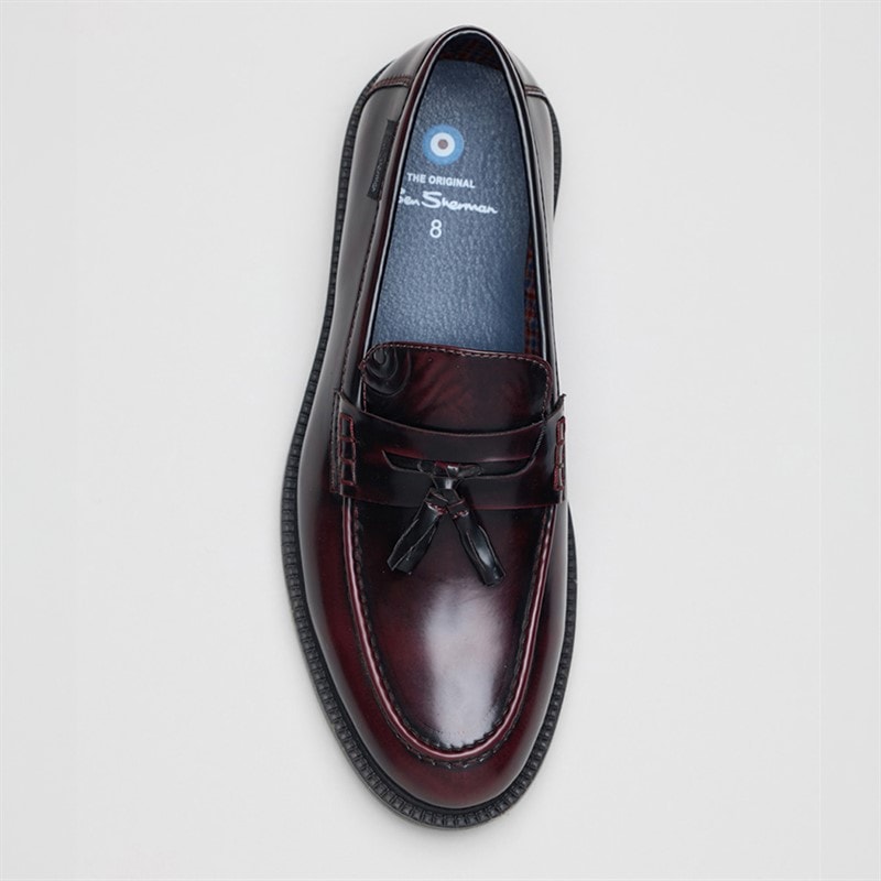 Ben Sherman Mens Chancery Tassle Loafers Burgundy - Image 3