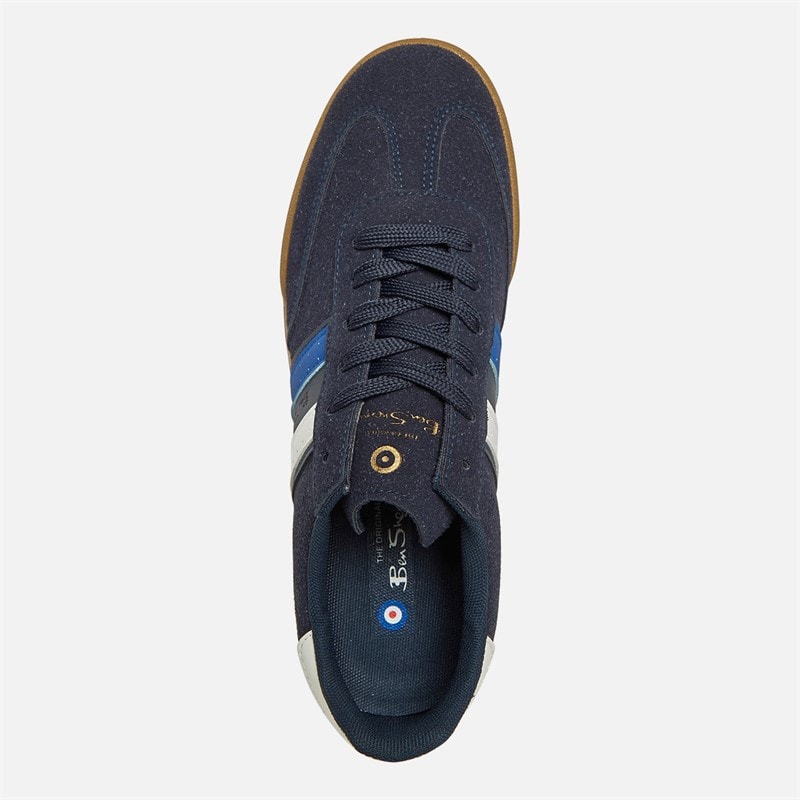 Ben Sherman Mens Sokka Stripe Trainers Navy/White/Blue - Image 4