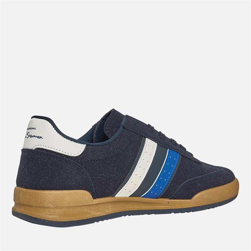 Ben Sherman Mens Sokka Stripe Trainers Navy/White/Blue - Image 5