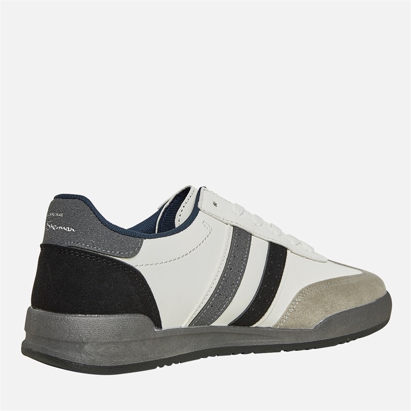 Ben Sherman Mens Sokka Stripe Trainers White/Grey/Black - Image 5