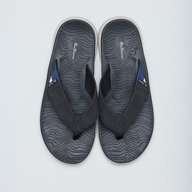 Ben Sherman Mens Surfside Flip Flops Black - Image 3
