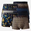 Ben Sherman Mens Alberto Seven Pack Boxer Trunks Multi