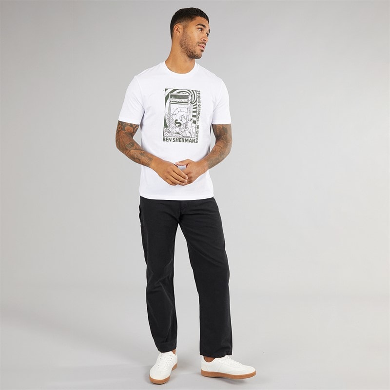 Ben Sherman Mens Rehersal Room T-Shirt White - Image 3