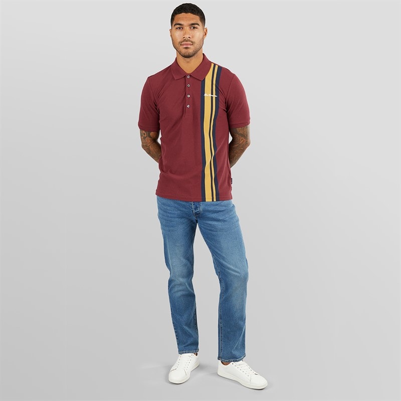 Ben Sherman Mens House Mod Polo Shirt Wine - Image 3