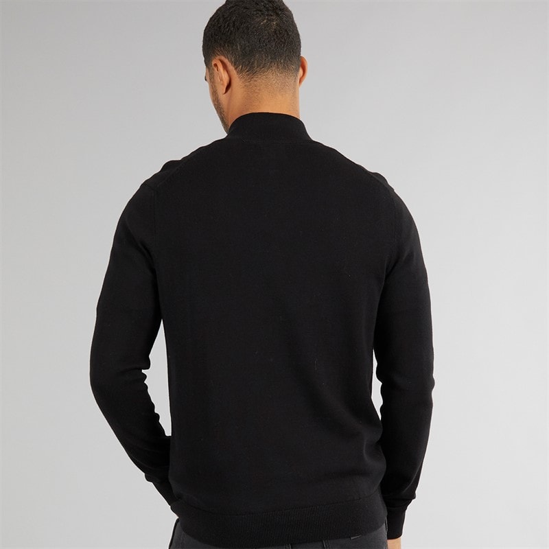 Ben Sherman Mens 1/4 Zip Funnel Neck Jumper Black - Image 2