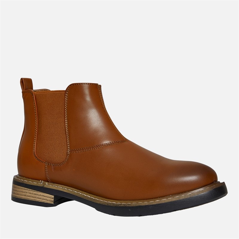 Ben Sherman Mens Tribute Chelsea Boots New Tan Burnish - Image 5