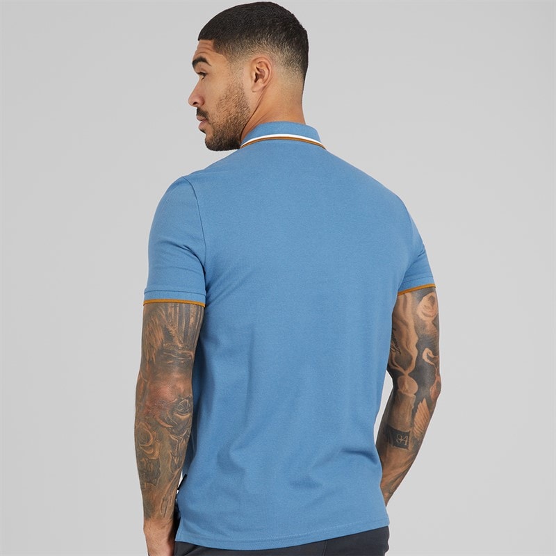 Ben Sherman Mens Twin Tipped Polo Shirt Airforce - Image 2