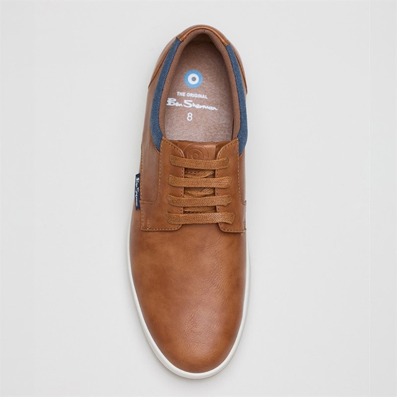 Ben Sherman Mens Detour Derby Shoes Tan Pu - Image 3